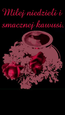 Czarna kartka miłej niedzieli i smacznej kawusi